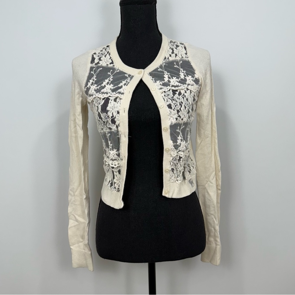 Abercrombie and Fitch Cream Lace Cardigan